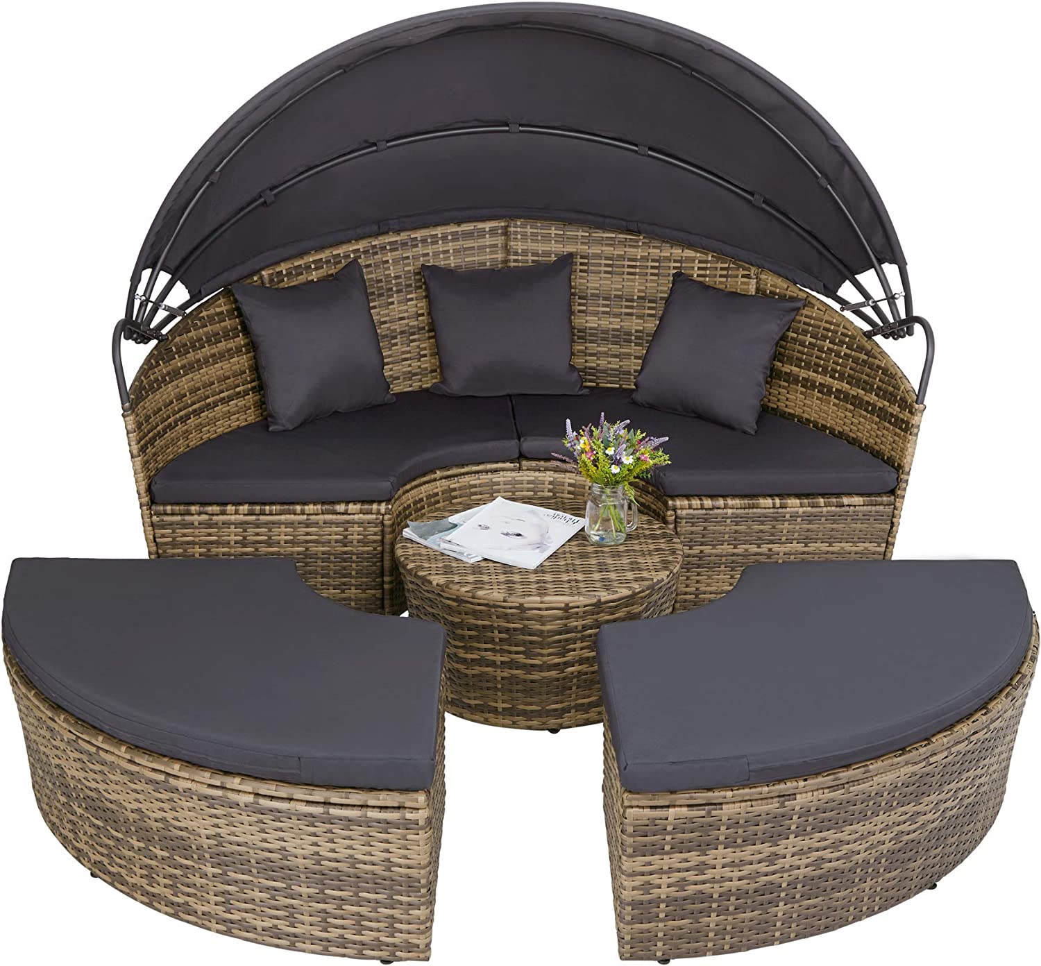 suspensie foto Previs site Reviews For Polyrattan & Aluminum Sun Lounger, Island with Table